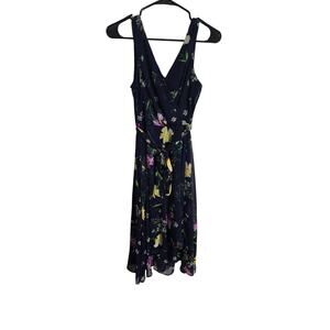 DKNY Navy Blue Floral Dress Size 6